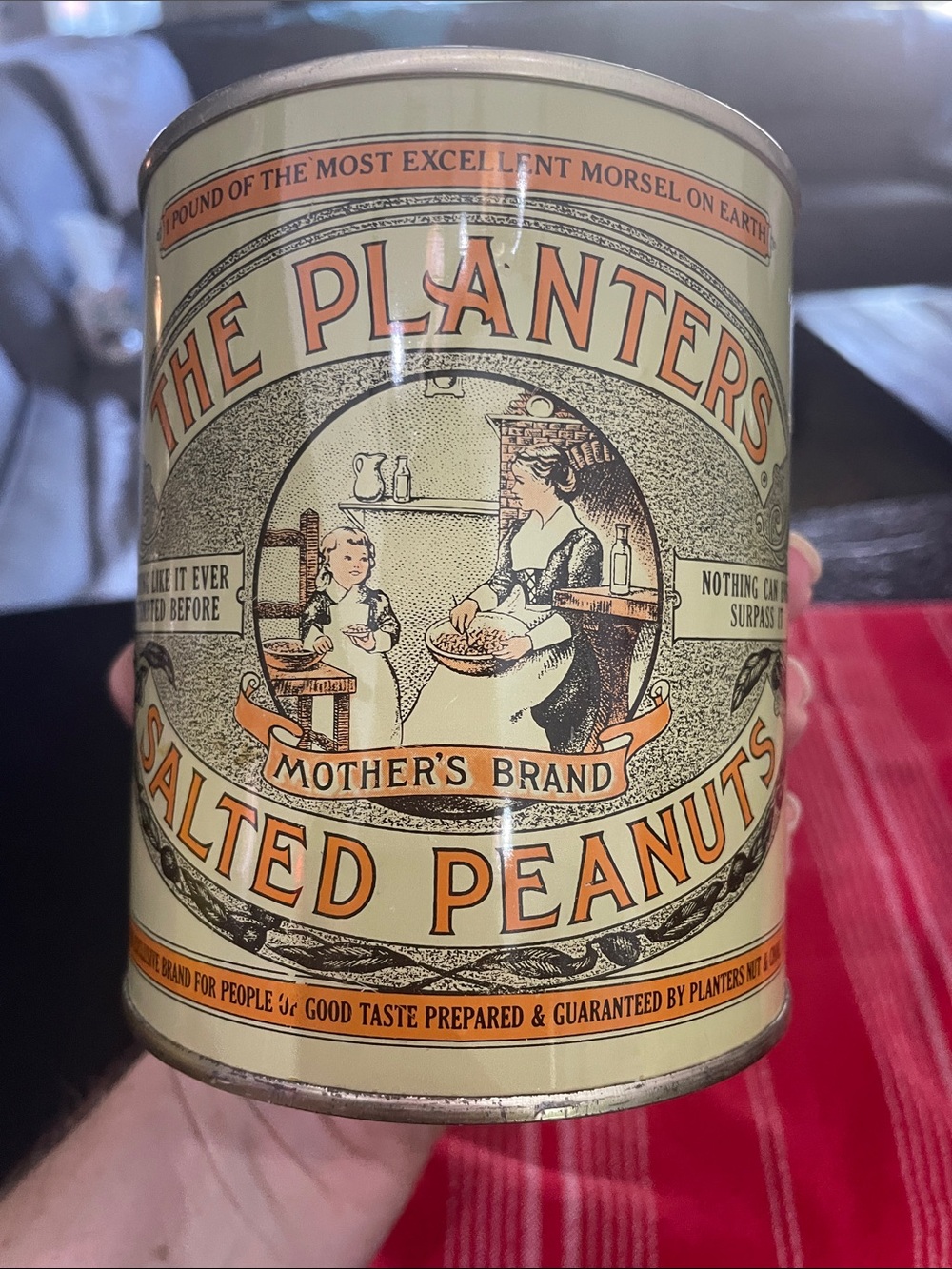 The Planters Vintage Salted Peanuts Metal Tin - Yellow & Orange Label - Picture 7 of 7